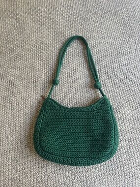 The Sak Deep Green Crochet Shoulder Bag